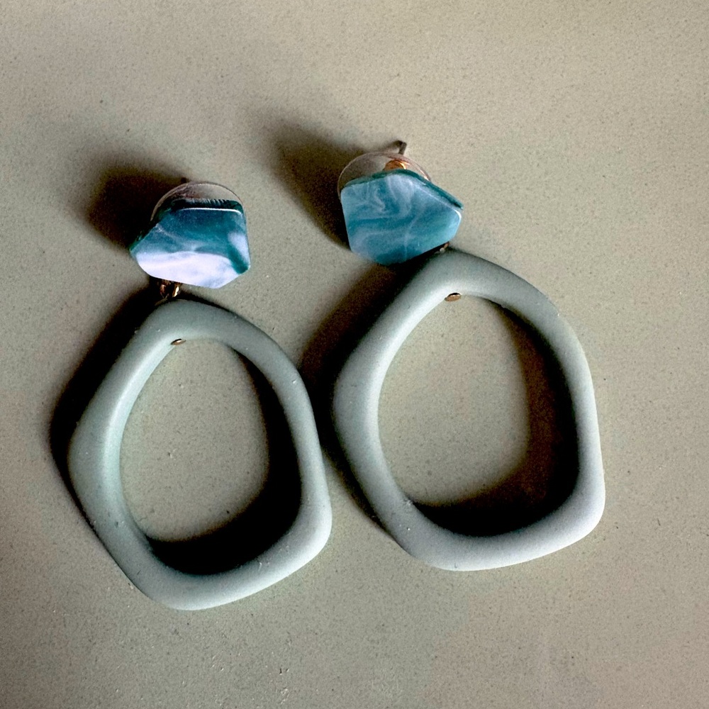 Sea foam green drop earrings